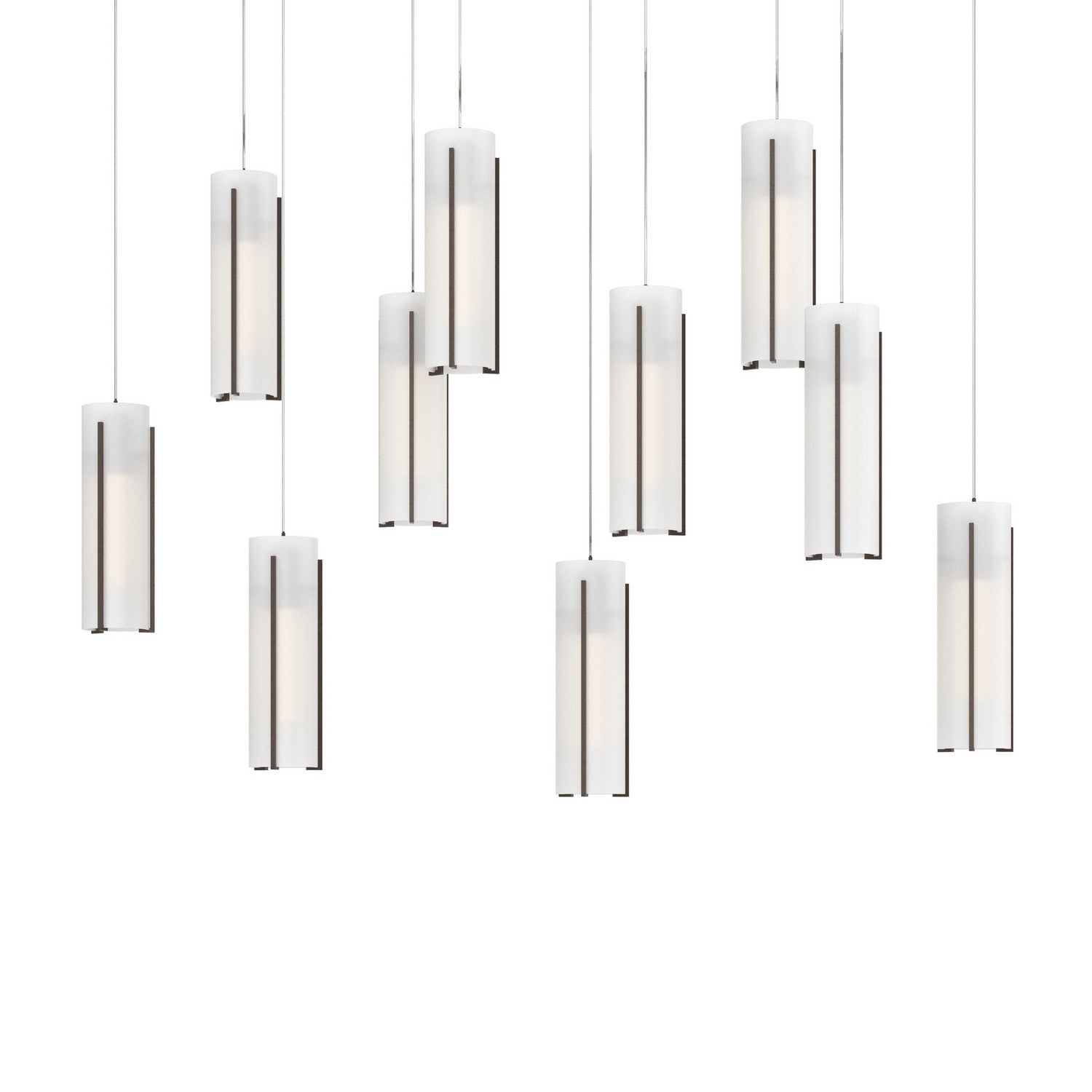 Hubbardton Forge - 131204-SKT-LONG-05-GG0065 - Exos Glass 10-Light Pendant - Exos Glass - Bronze