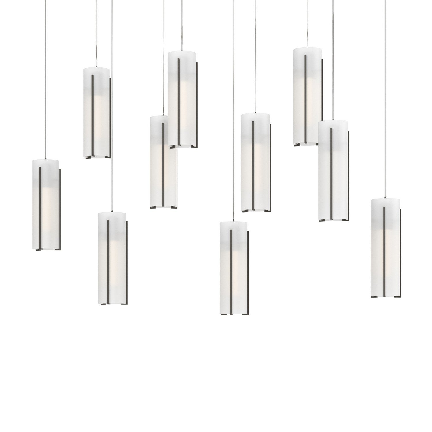 Hubbardton Forge - 131204-SKT-LONG-07-GG0065 - Exos Glass 10-Light Pendant - Exos Glass - Dark Smoke