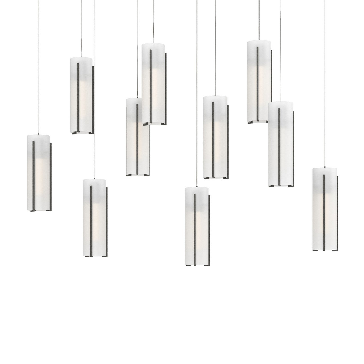 Hubbardton Forge - 131204-SKT-LONG-20-GG0065 - Exos Glass 10-Light Pendant - Exos Glass - Natural Iron