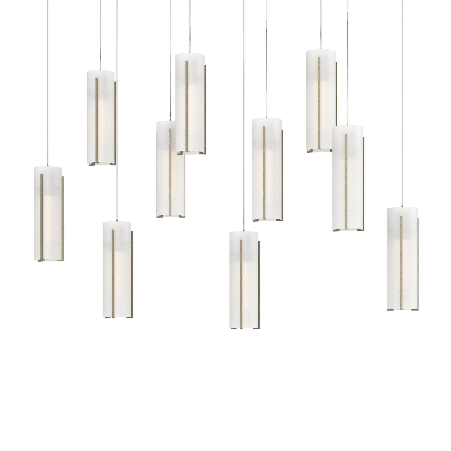 Hubbardton Forge - 131204-SKT-LONG-84-GG0065 - Exos Glass 10-Light Pendant - Exos Glass - Soft Gold