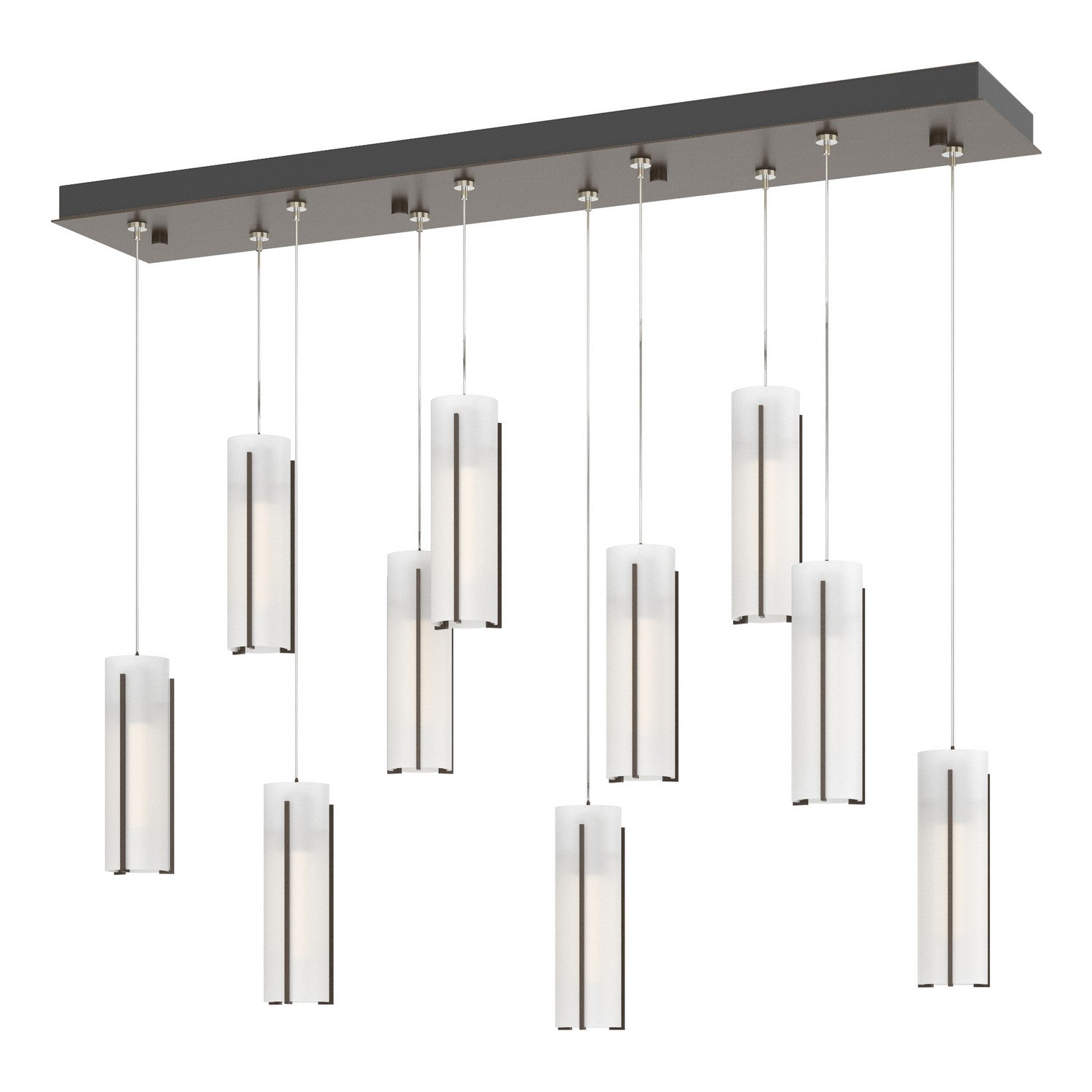 Hubbardton Forge - 131204-SKT-STND-05-GG0065 - Exos Glass 10-Light Pendant - Exos Glass - Bronze