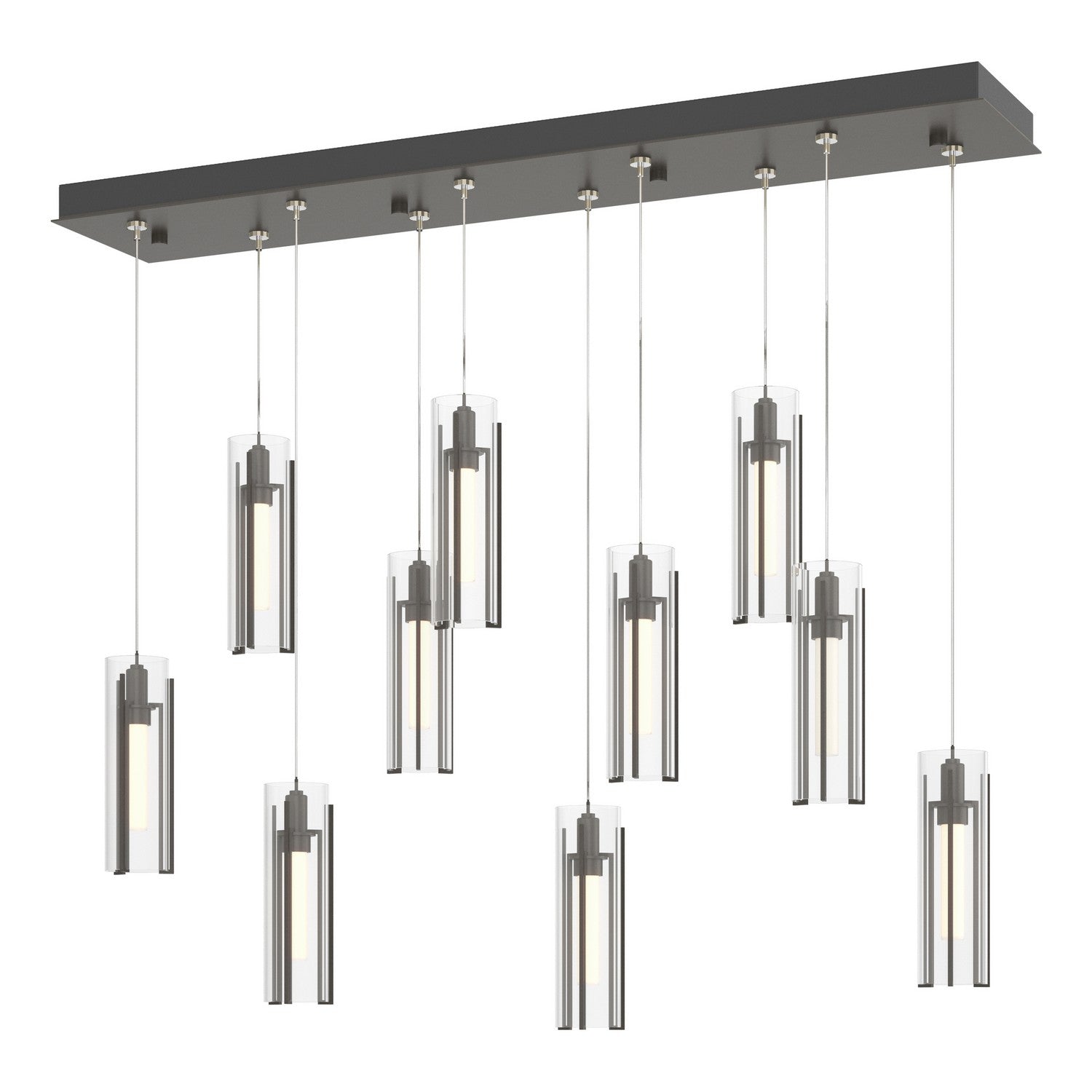 Hubbardton Forge - 131204-SKT-STND-07-ZM0065 - Exos Glass 10-Light Pendant - Exos Glass - Dark Smoke