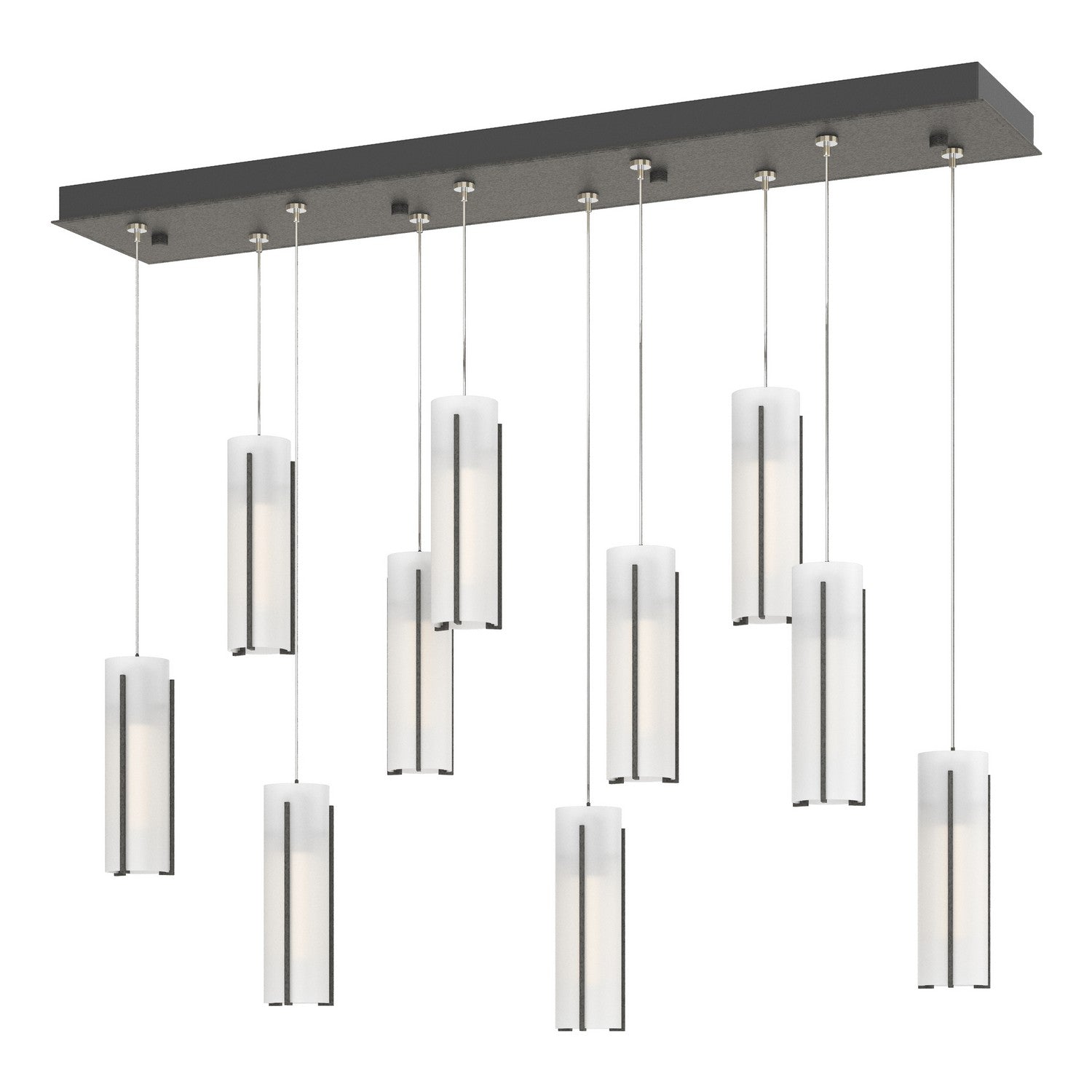 Hubbardton Forge - 131204-SKT-STND-20-GG0065 - Exos Glass 10-Light Pendant - Exos Glass - Natural Iron