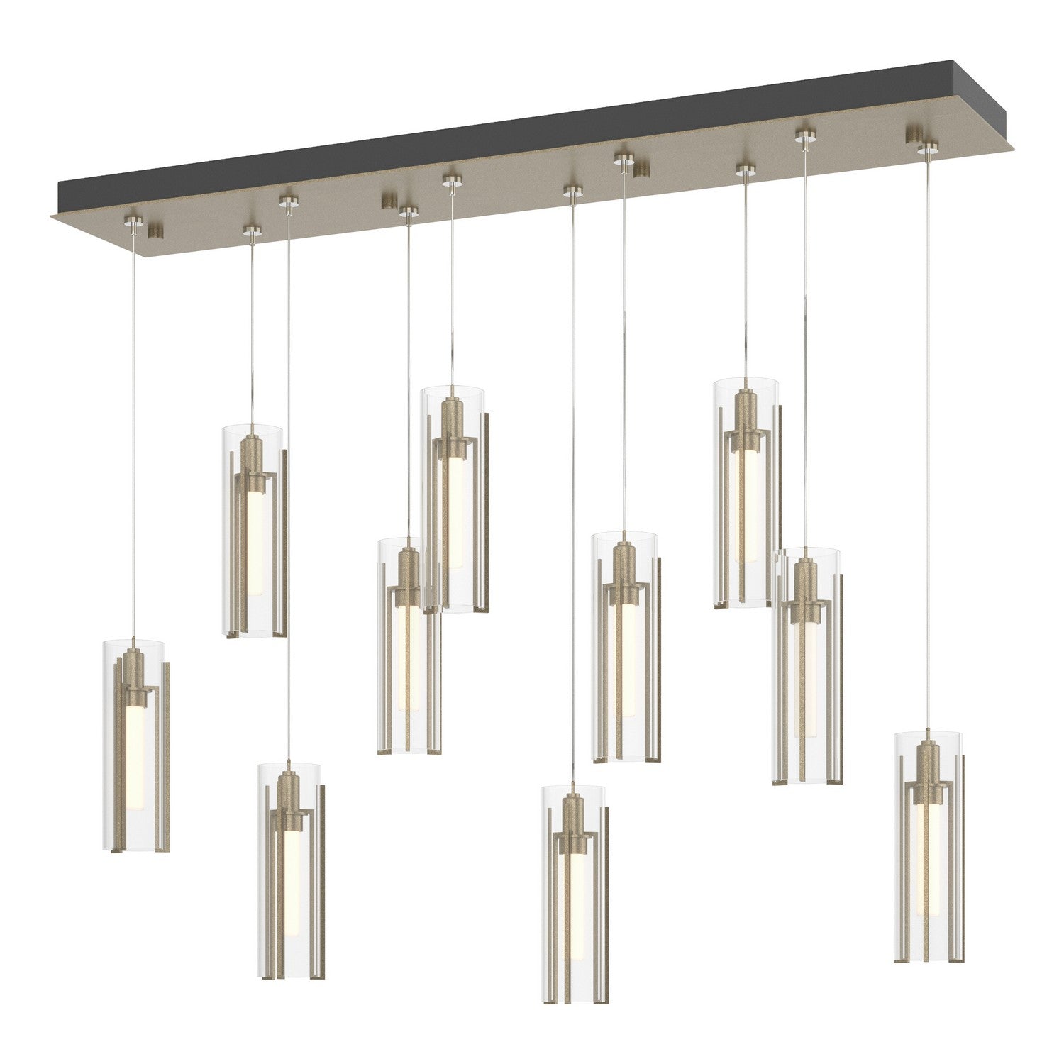 Hubbardton Forge - 131204-SKT-STND-84-ZM0065 - Exos Glass 10-Light Pendant - Exos Glass - Soft Gold