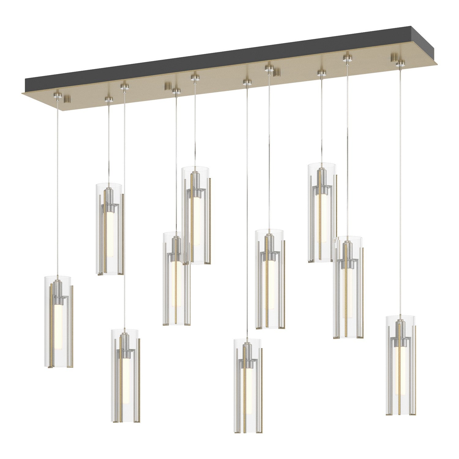 Hubbardton Forge - 131204-SKT-STND-89-ZM0065 - Exos Glass 10-Light Pendant - Exos Glass - Ink