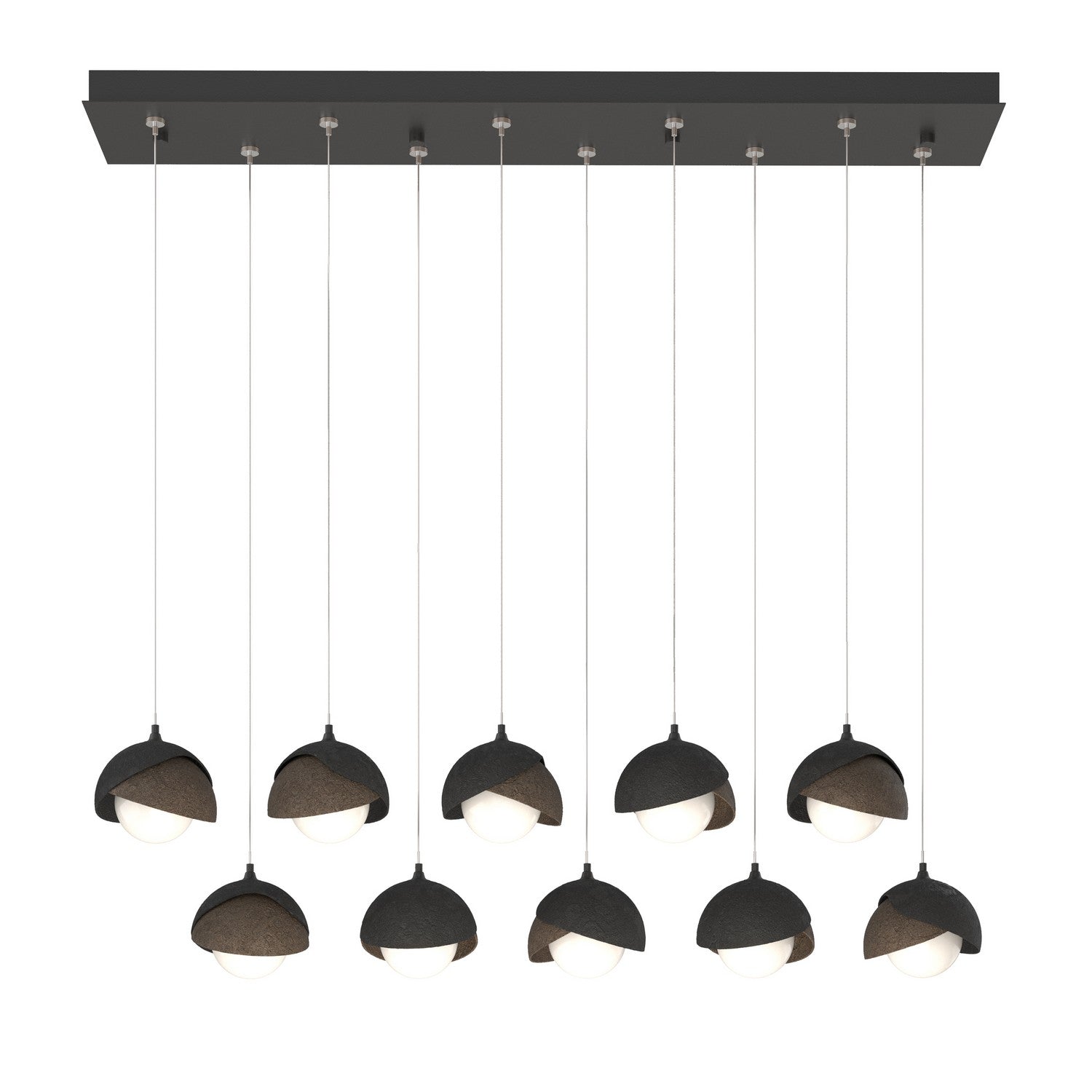 Hubbardton Forge - 131205-SKT-STND-10-05-GG0711 - Brooklyn 10-Light Double Shade Pendant - Brooklyn - Black
