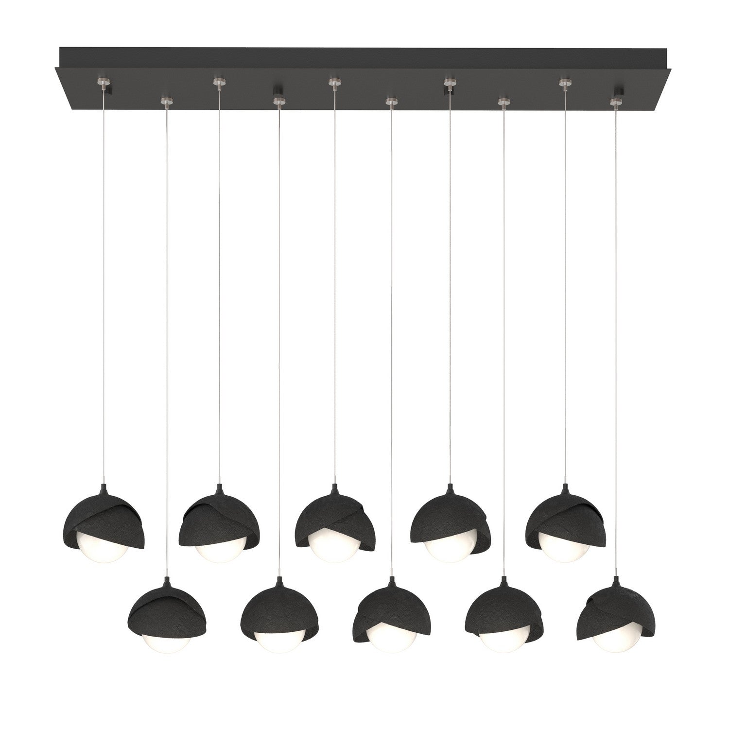 Hubbardton Forge - 131205-SKT-STND-10-10-GG0711 - Brooklyn 10-Light Double Shade Pendant - Brooklyn - Black
