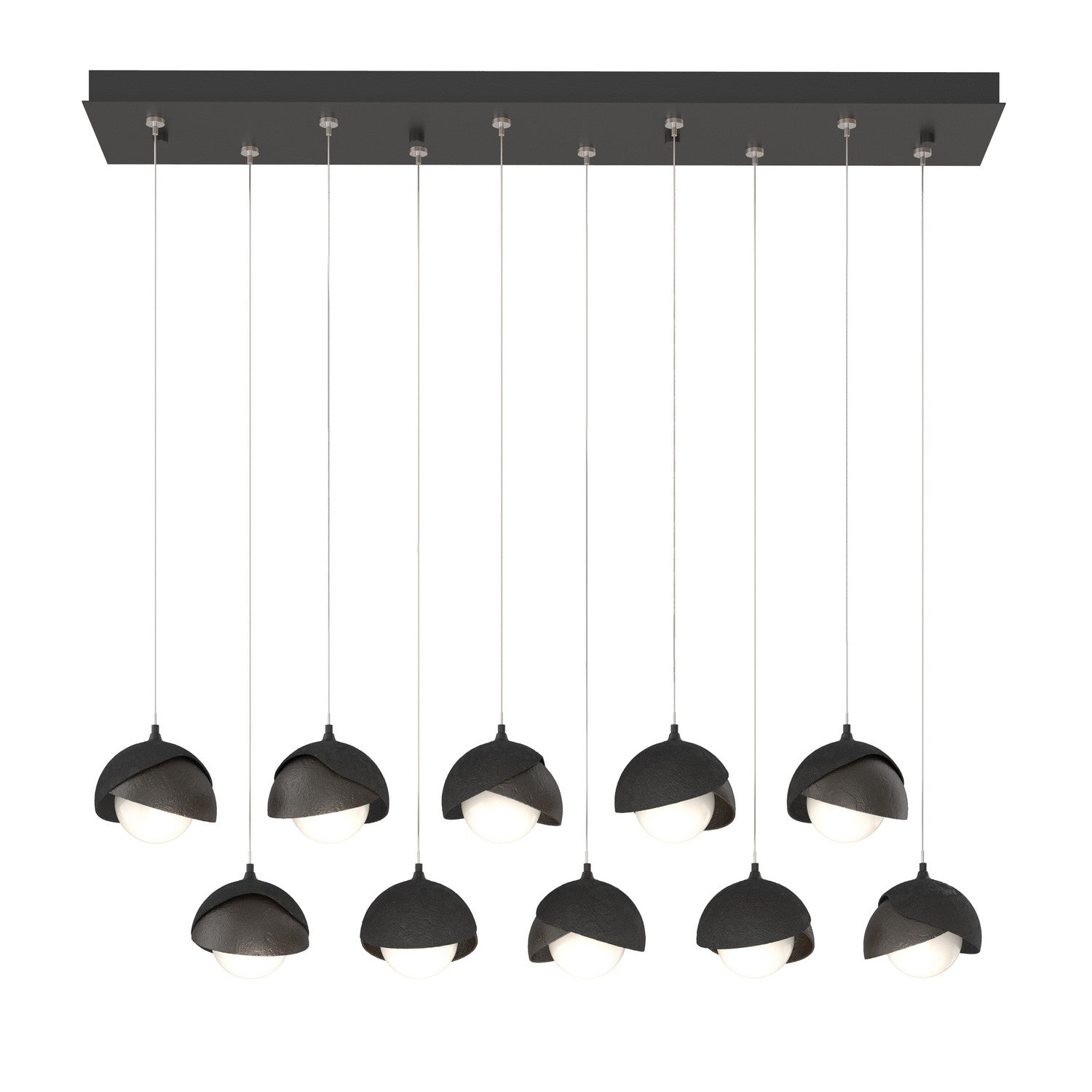 Hubbardton Forge - 131205-SKT-STND-10-14-GG0711 - Brooklyn 10-Light Double Shade Pendant - Brooklyn - Black