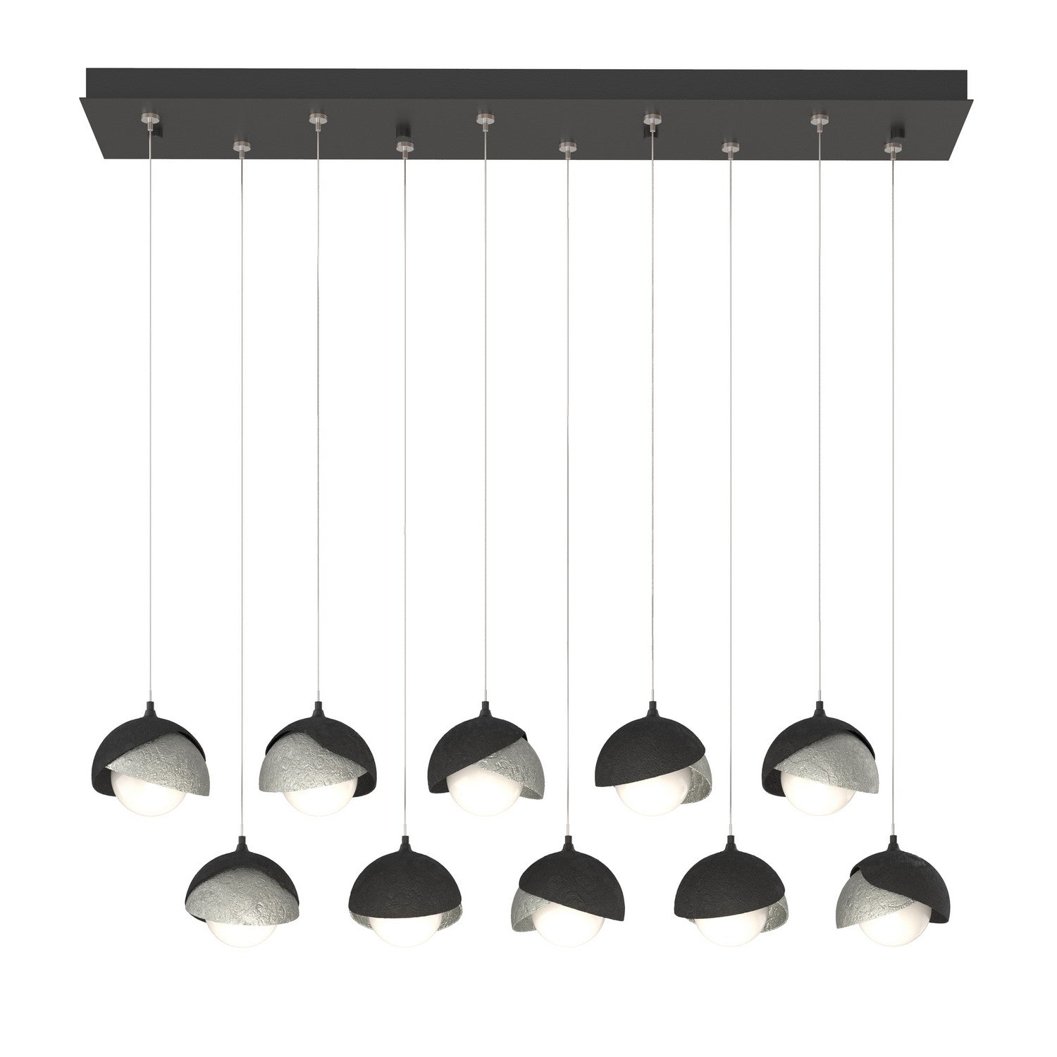 Hubbardton Forge - 131205-SKT-STND-10-85-GG0711 - Brooklyn 10-Light Double Shade Pendant - Brooklyn - Black