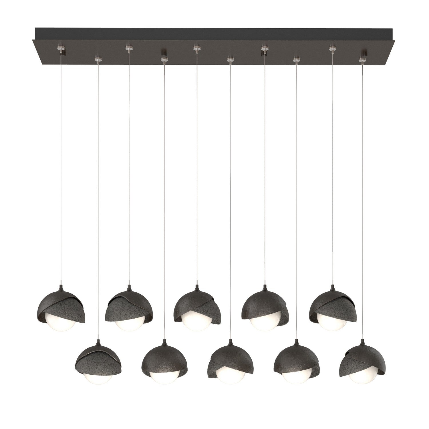 Hubbardton Forge - 131205-SKT-STND-14-20-GG0711 - Brooklyn 10-Light Double Shade Pendant - Brooklyn - Oil Rubbed Bronze
