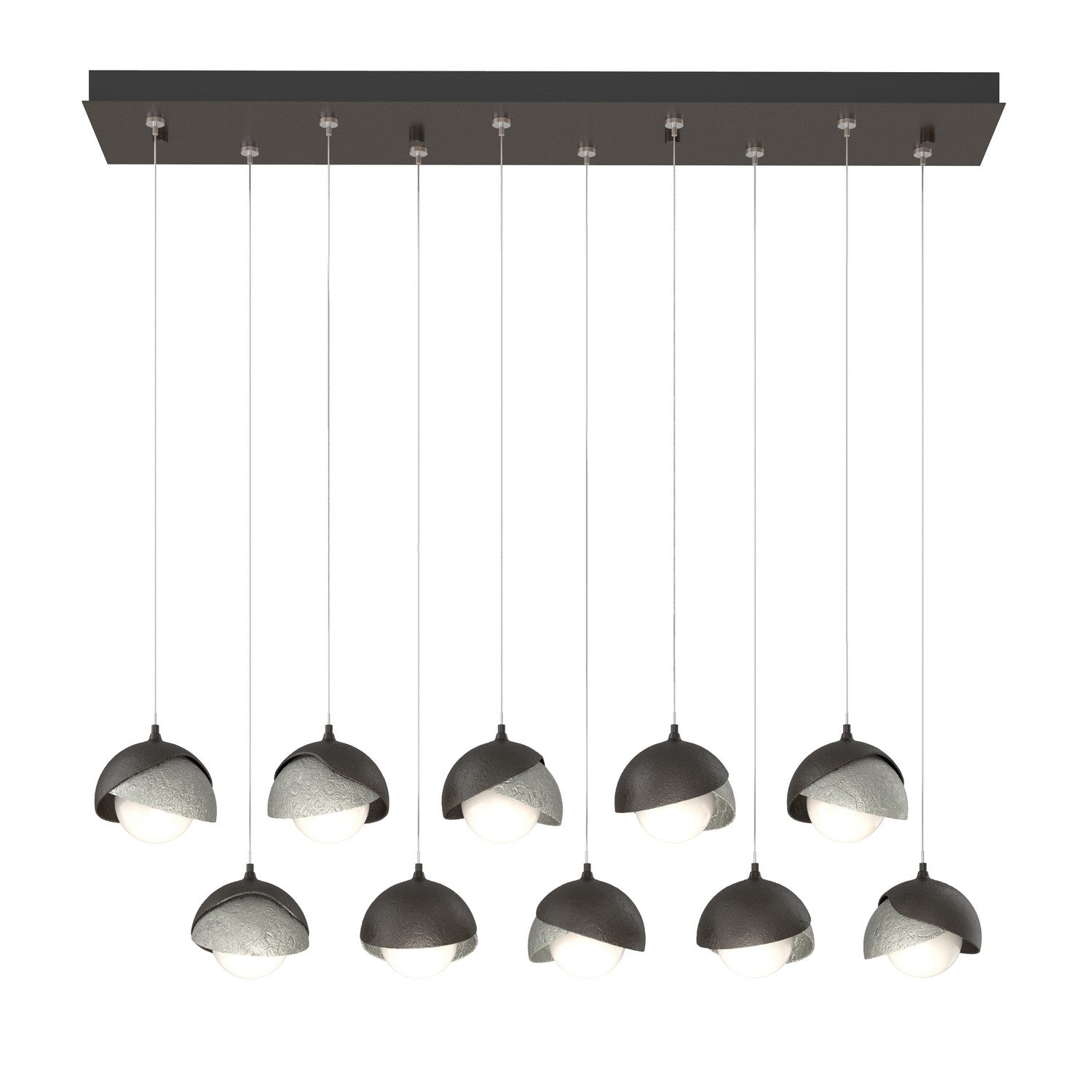 Hubbardton Forge - 131205-SKT-STND-14-85-GG0711 - Brooklyn 10-Light Double Shade Pendant - Brooklyn - Oil Rubbed Bronze