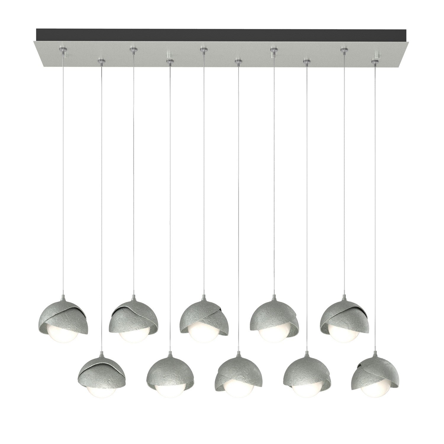 Hubbardton Forge - 131205-SKT-STND-82-82-GG0711 - Brooklyn 10-Light Double Shade Pendant - Brooklyn - Vintage Platinum