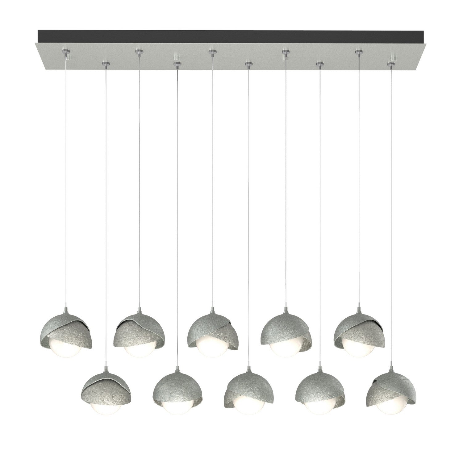 Hubbardton Forge - 131205-SKT-STND-82-85-GG0711 - Brooklyn 10-Light Double Shade Pendant - Brooklyn - Vintage Platinum