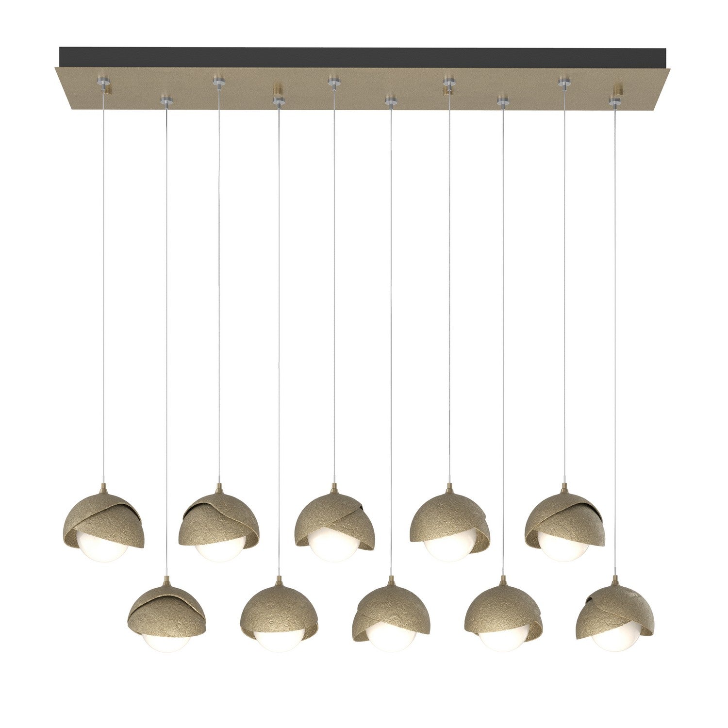 Hubbardton Forge - 131205-SKT-STND-84-84-GG0711 - Brooklyn 10-Light Double Shade Pendant - Brooklyn - Soft Gold