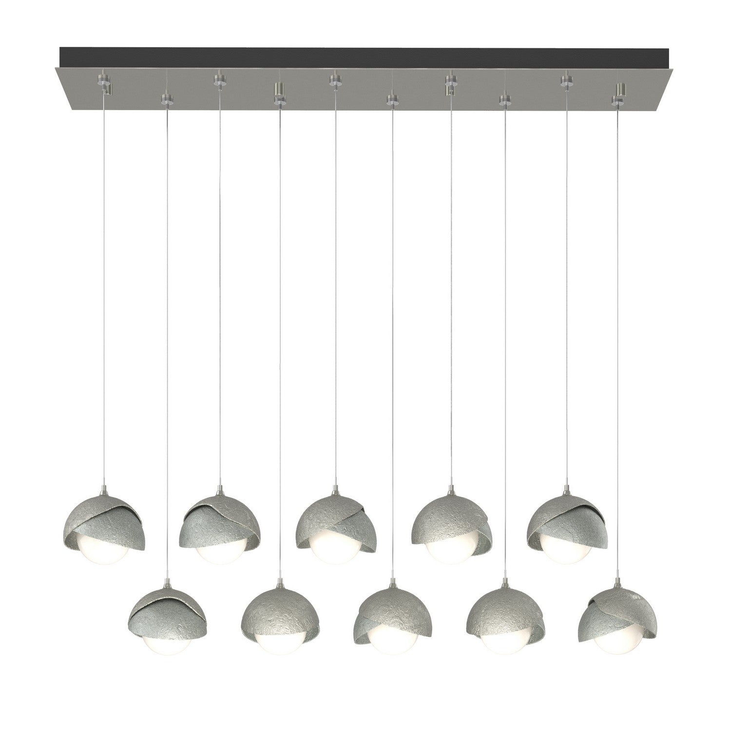 Hubbardton Forge - 131205-SKT-STND-85-82-GG0711 - Brooklyn 10-Light Double Shade Pendant - Brooklyn - Sterling
