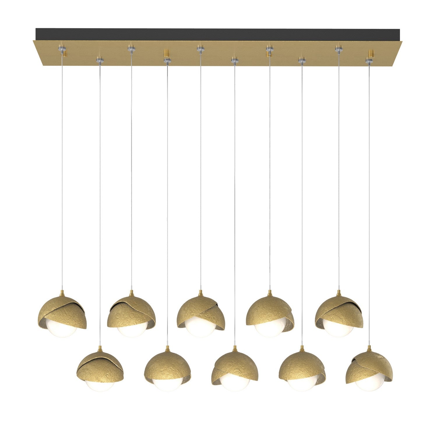 Hubbardton Forge - 131205-SKT-STND-89-89-GG0711 - Brooklyn 10-Light Double Shade Pendant - Brooklyn - Ink