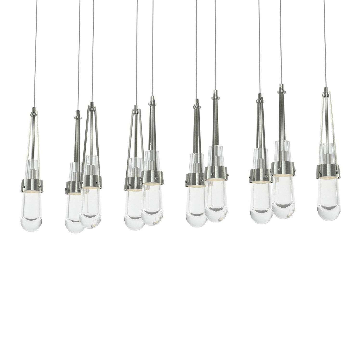 Hubbardton Forge - 131207-SKT-LONG-85-ZM0434 - Link 10-Light Clear Glass Pendant - Link - Sterling