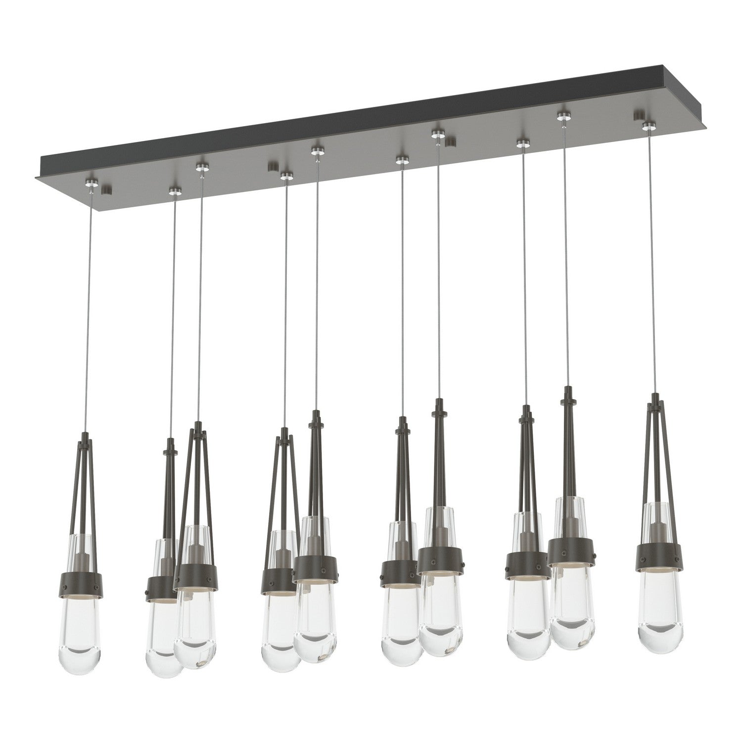 Hubbardton Forge - 131207-SKT-STND-07-ZM0434 - Link 10-Light Clear Glass Pendant - Link - Dark Smoke