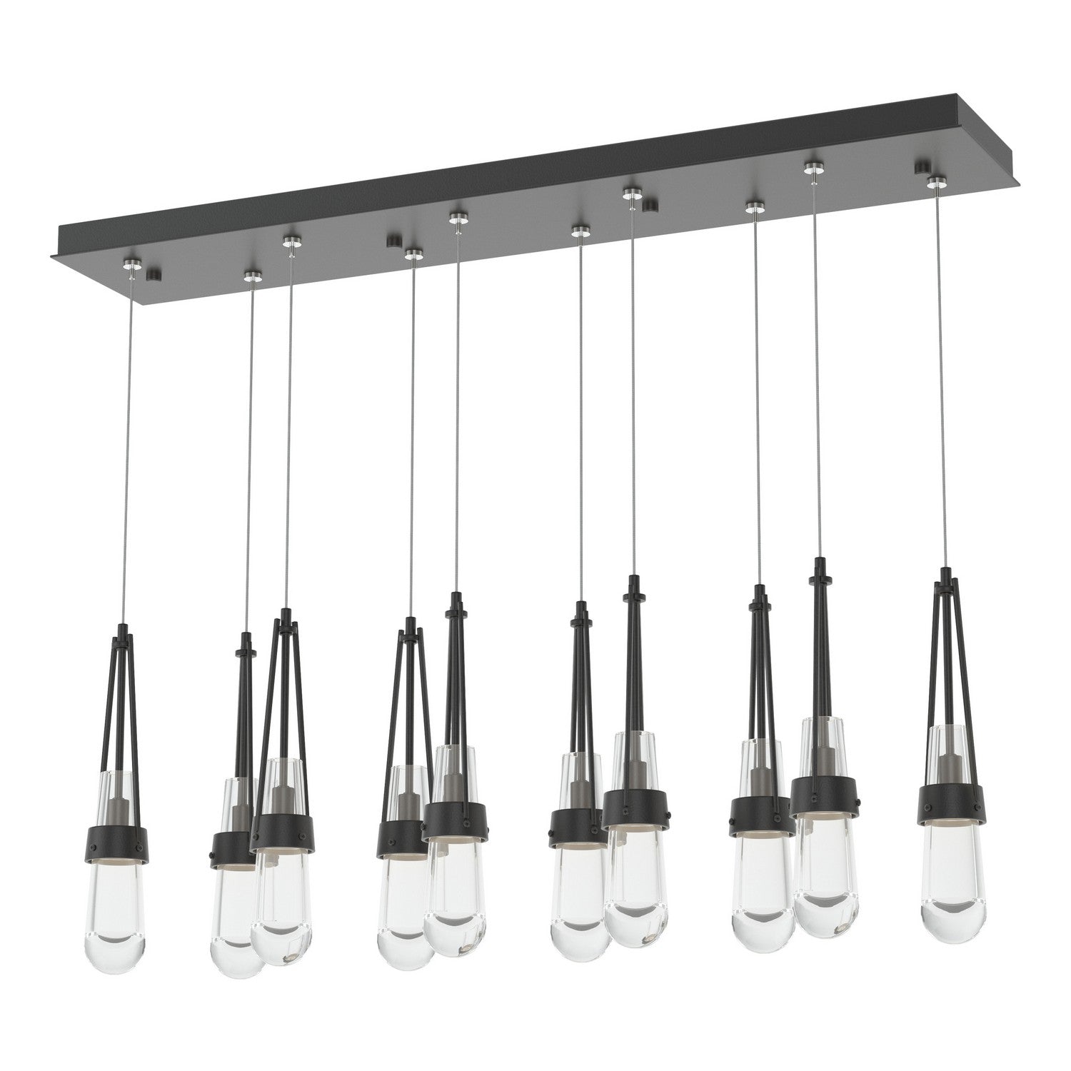 Hubbardton Forge - 131207-SKT-STND-10-ZM0434 - Link 10-Light Clear Glass Pendant - Link - Black