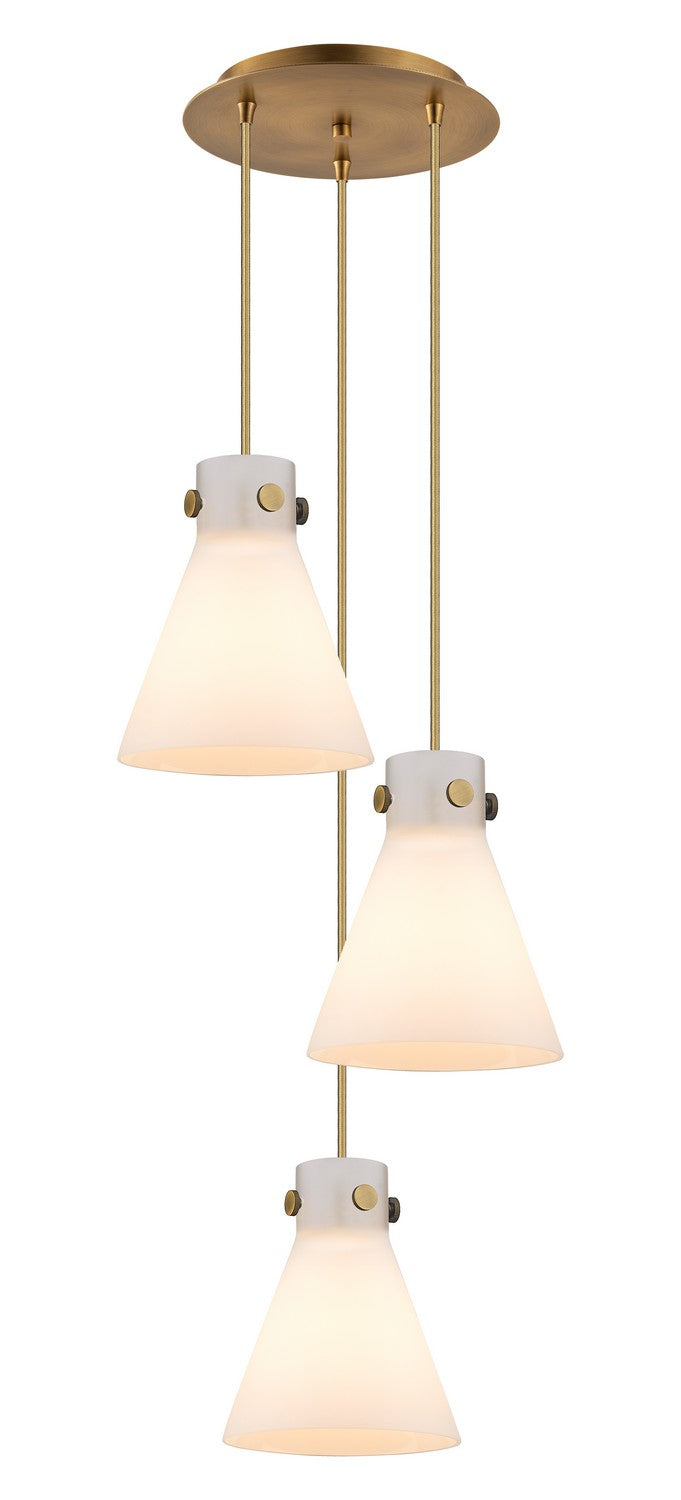 Innovations - 113-410-1PS-BB-G411-8WH - Nine Light Pendant - Downtown Urban - Brushed Brass