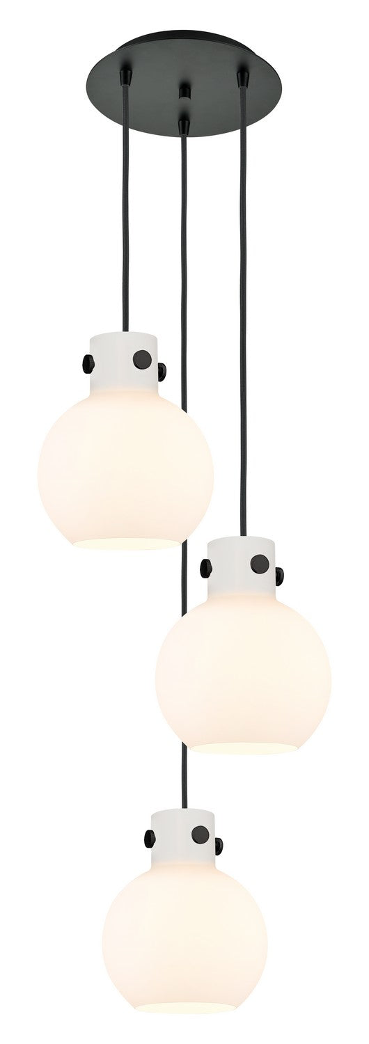 Innovations - 113-410-1PS-BK-G410-8WH - Four Light Pendant - Newton - Matte Black