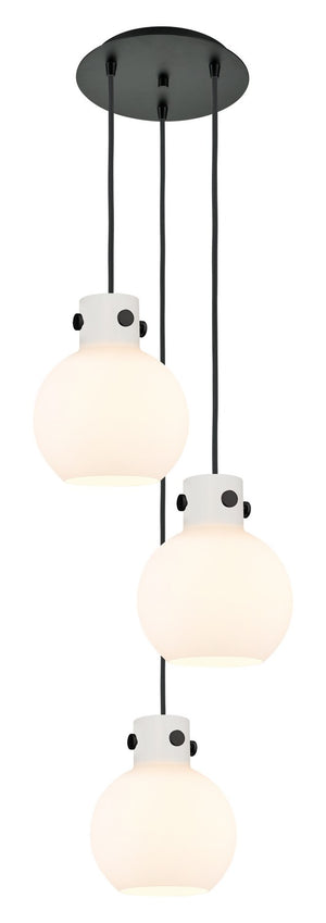 Innovations - 113-410-1PS-BK-G410-8WH - Four Light Pendant - Newton - Matte Black