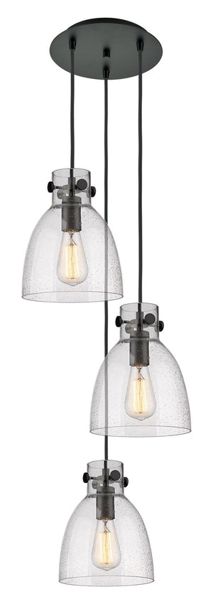 Innovations - 113-410-1PS-BK-G412-8SDY - Two Light Pendant - Downtown Urban - Matte Black