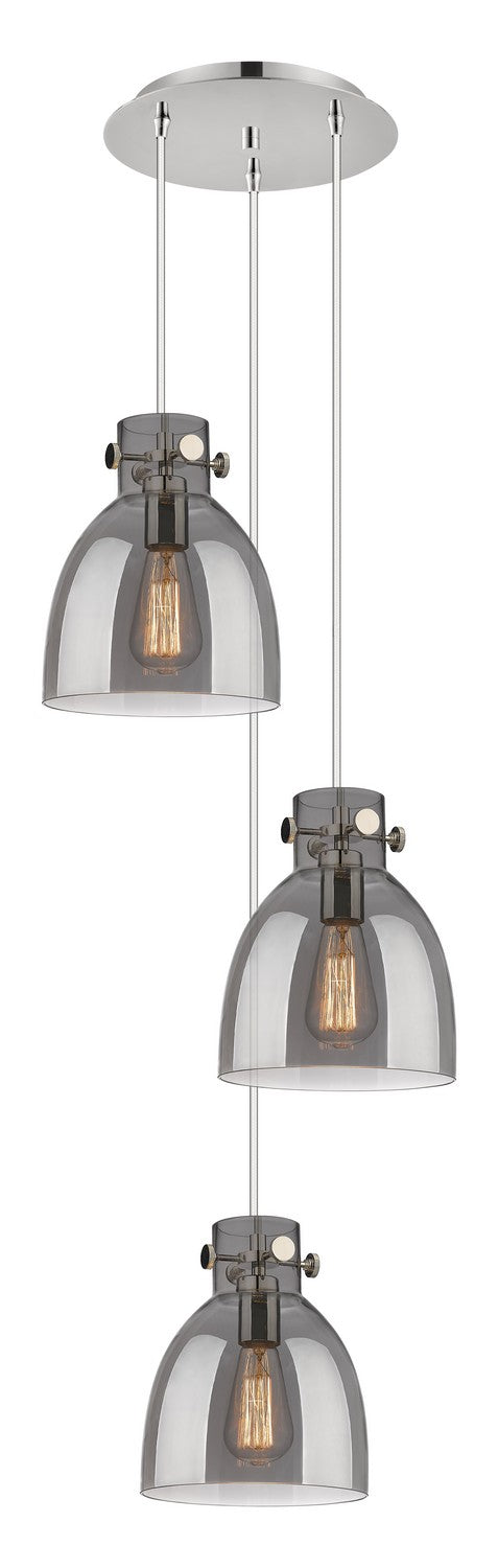 Innovations - 113-410-1PS-PN-G412-8SM - Three Light Pendant - Downtown Urban - Polished Nickel