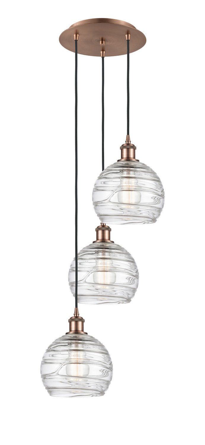 Innovations - 113B-3P-AC-G1213-8 - Three Light Pendant - Ballston - Antique Copper