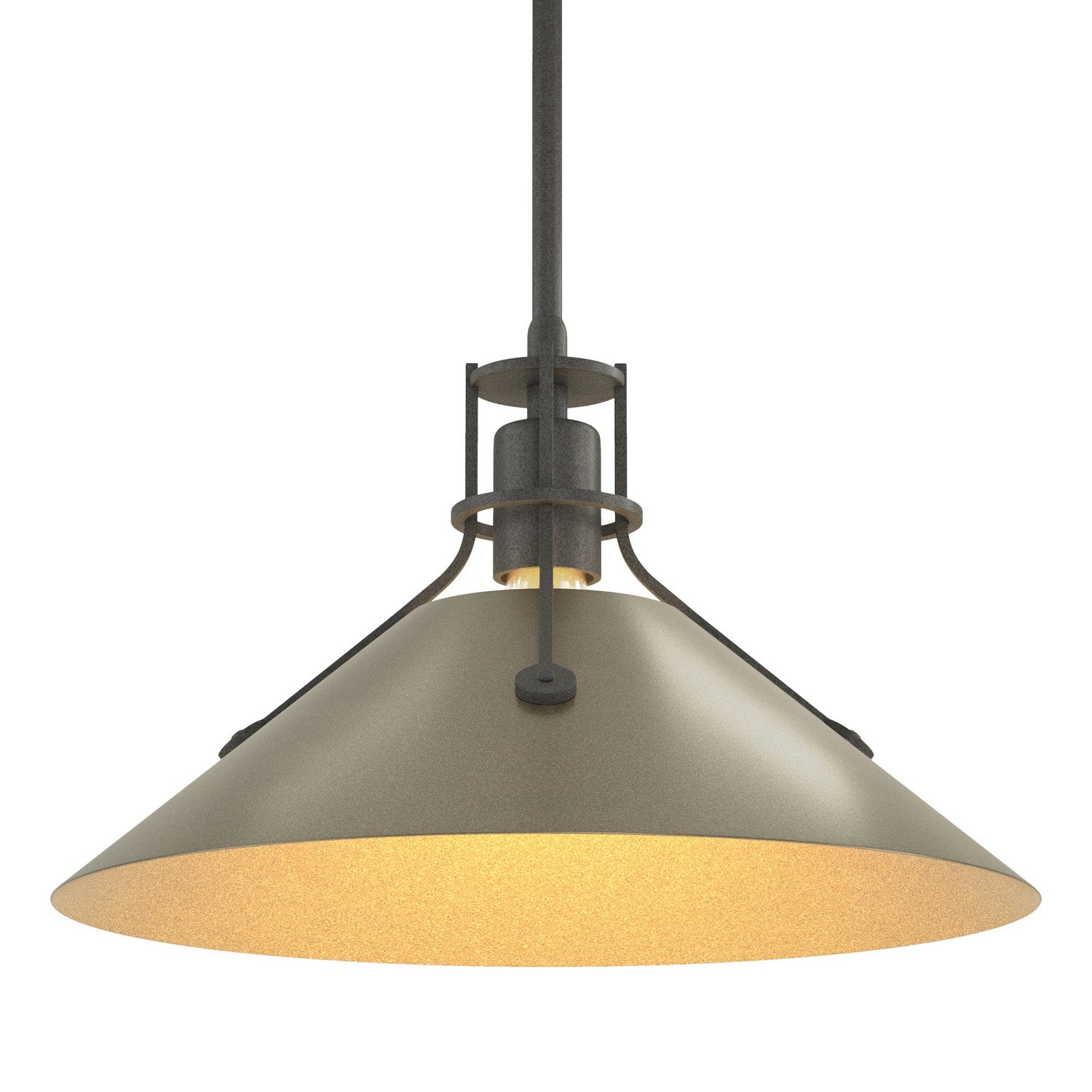 Hubbardton Forge - 134550-SKT-MULT-20-84 - Henry Medium Steel Shade Pendant - Henry - Natural Iron