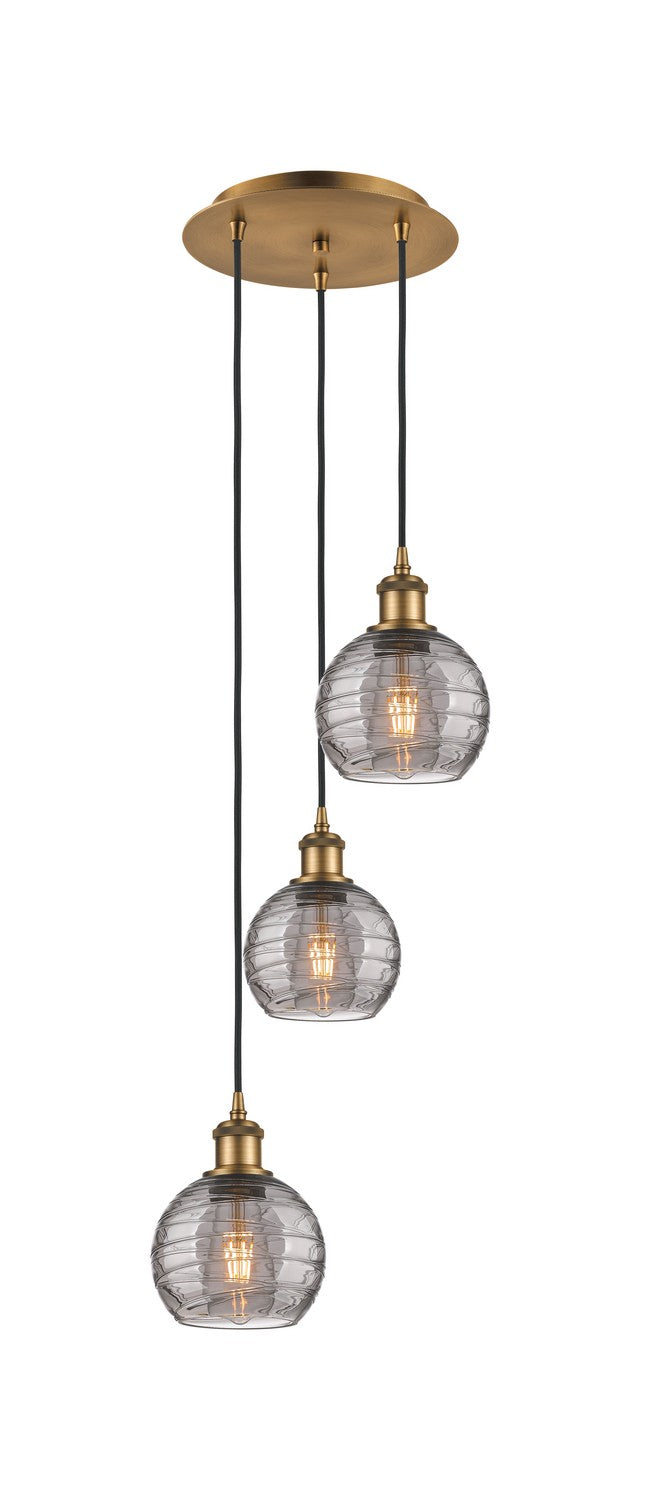 Innovations - 113B-3P-BB-G1213-6SM - Three Light Pendant - Ballston - Brushed Brass