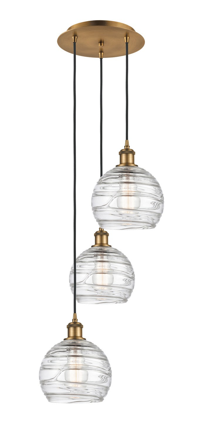 Innovations - 113B-3P-BB-G1213-8 - Three Light Pendant - Ballston - Brushed Brass