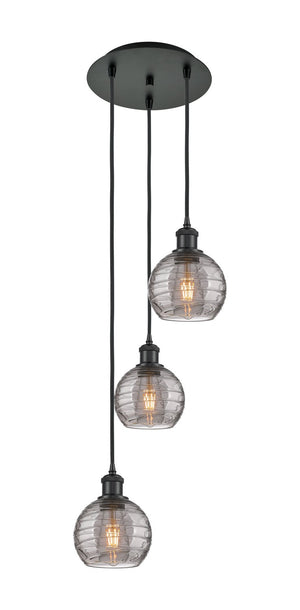 Innovations - 113B-3P-BK-G1213-6SM - Three Light Pendant - Ballston - Matte Black