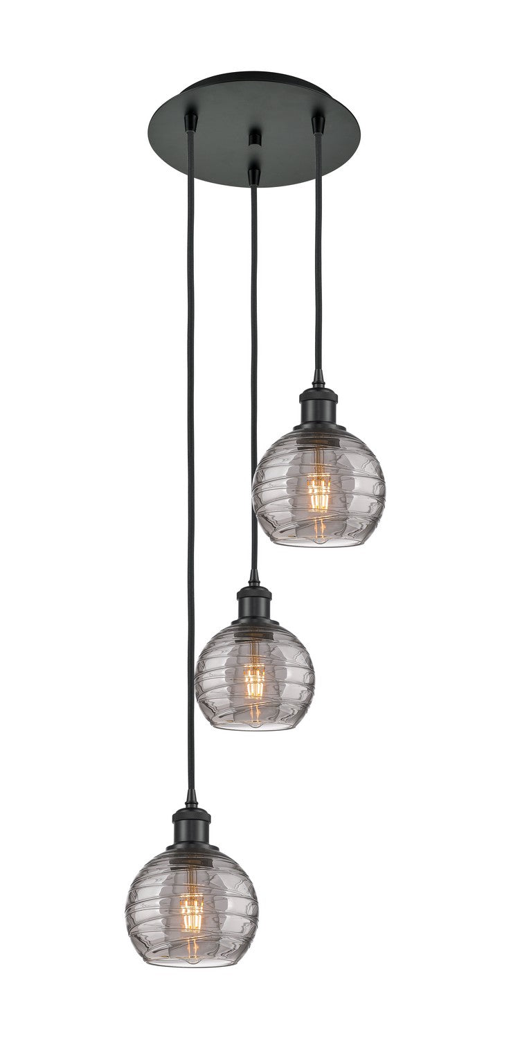 Innovations - 113B-3P-BK-G1213-6SM - Three Light Pendant - Ballston - Matte Black