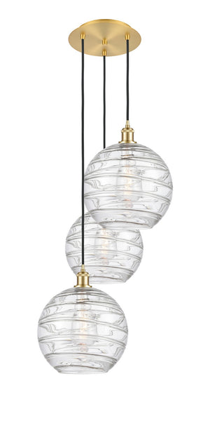 Innovations - 113B-3P-SG-G1213-12 - Three Light Pendant - Ballston - Satin Gold