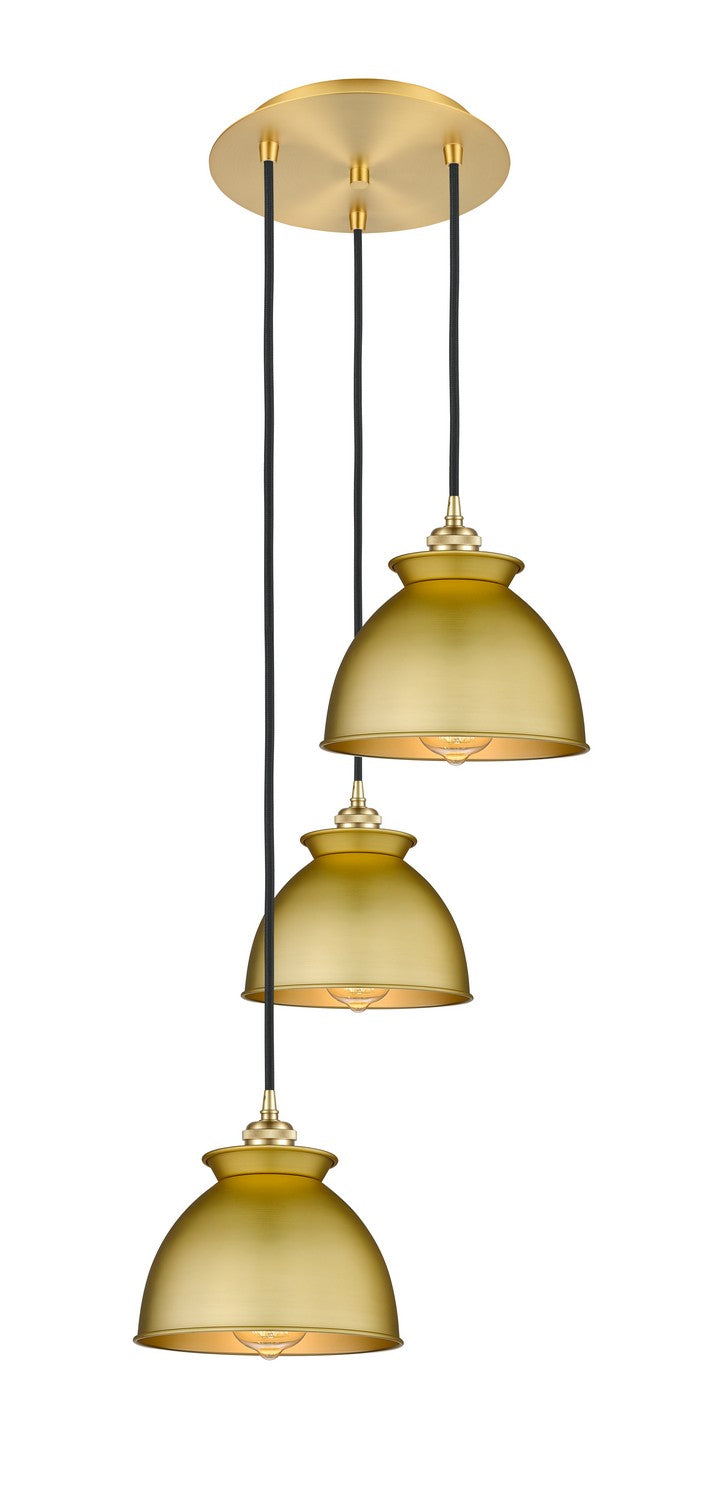 Innovations - 113B-3P-SG-M14-SG - Three Light Pendant - Ballston - Satin Gold