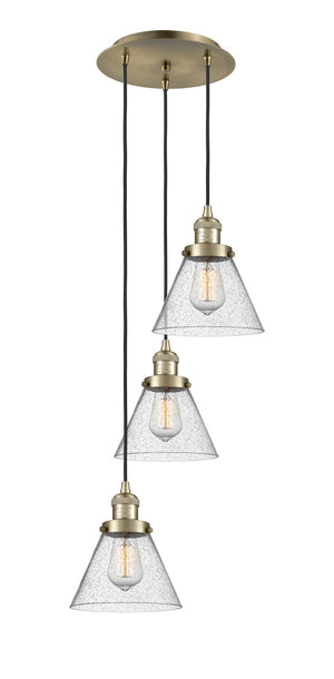 Innovations - 113F-3P-AB-G44 - Three Light Pendant - Franklin Restoration - Antique Brass