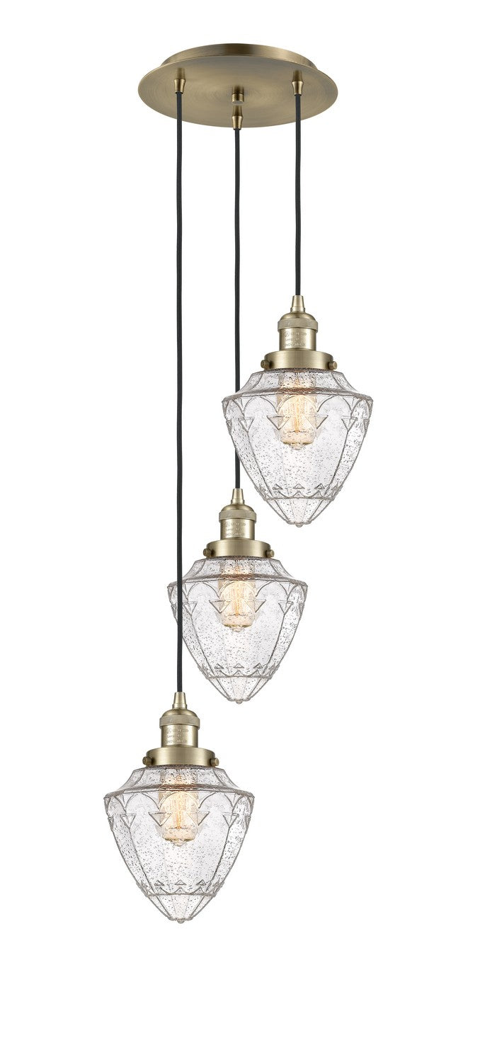 Innovations - 113F-3P-AB-G664-7 - Three Light Pendant - Franklin Restoration - Antique Brass