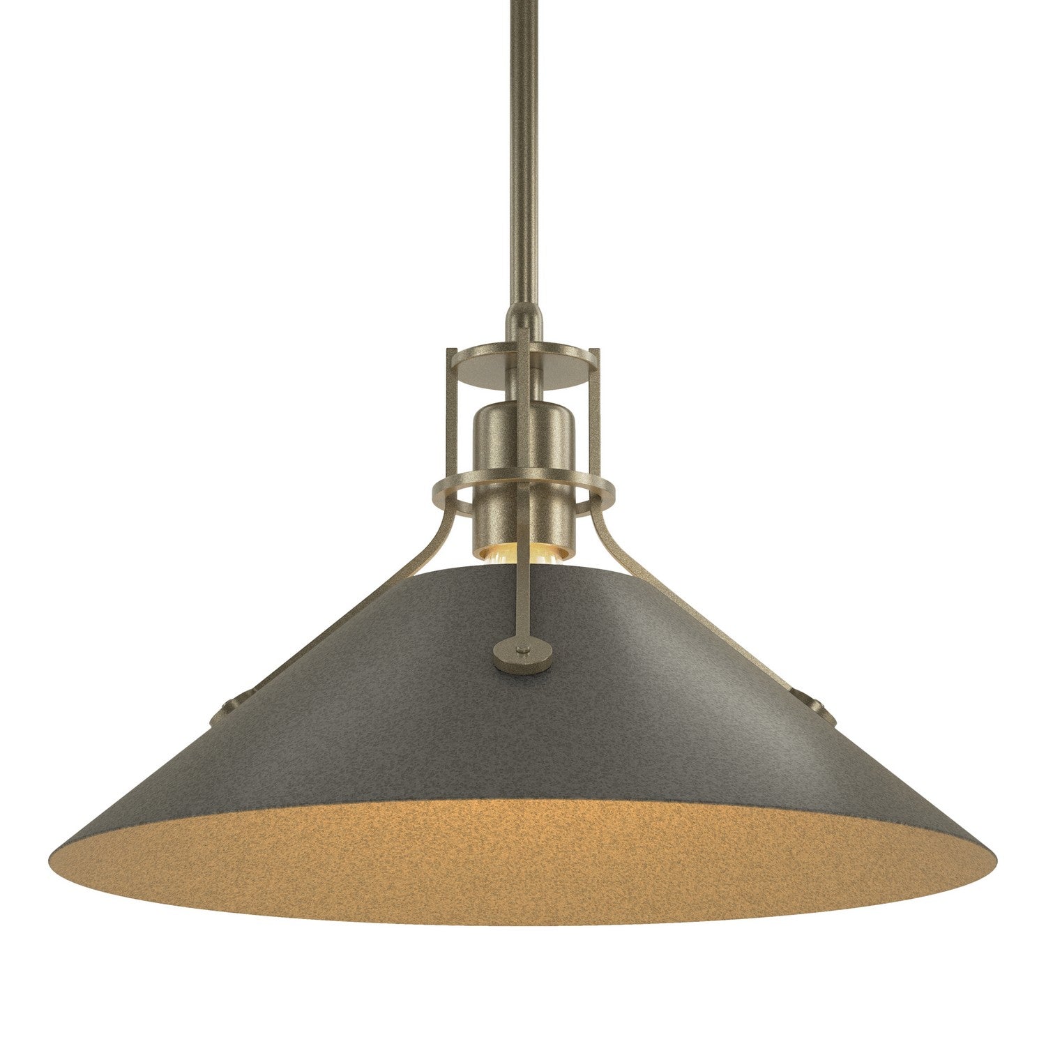 Hubbardton Forge - 134550-SKT-MULT-84-20 - Henry Medium Steel Shade Pendant - Henry - Soft Gold
