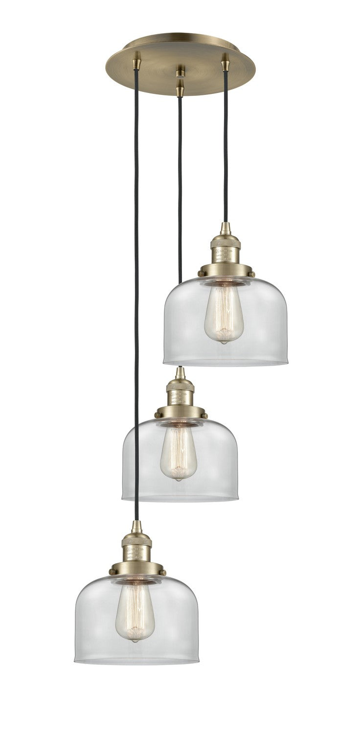 Innovations - 113F-3P-AB-G72 - Three Light Pendant - Franklin Restoration - Antique Brass