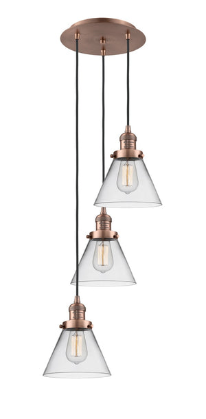 Innovations - 113F-3P-AC-G42 - Three Light Pendant - Franklin Restoration - Antique Copper