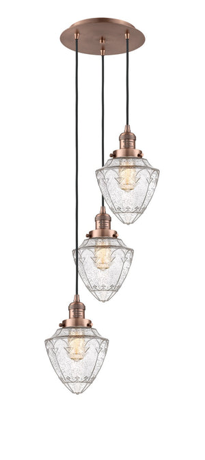 Innovations - 113F-3P-AC-G664-7 - Three Light Pendant - Franklin Restoration - Antique Copper