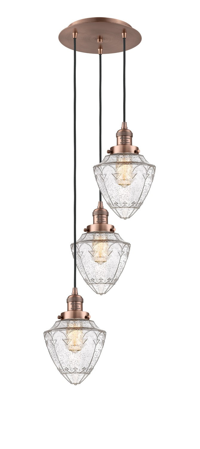 Innovations - 113F-3P-AC-G664-7 - Three Light Pendant - Franklin Restoration - Antique Copper