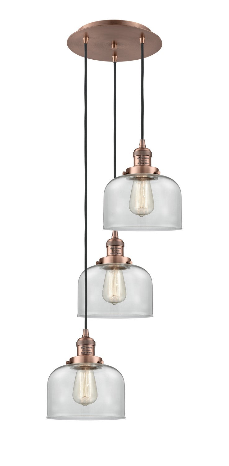 Innovations - 113F-3P-AC-G72 - Three Light Pendant - Franklin Restoration - Antique Copper