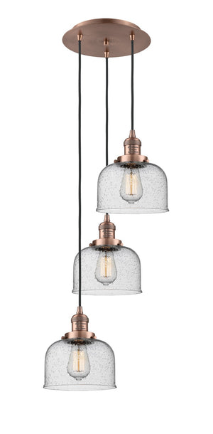 Innovations - 113F-3P-AC-G74 - Three Light Pendant - Franklin Restoration - Antique Copper