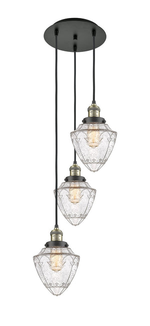 Innovations - 113F-3P-BAB-G664-7 - Three Light Pendant - Franklin Restoration - Black Antique Brass