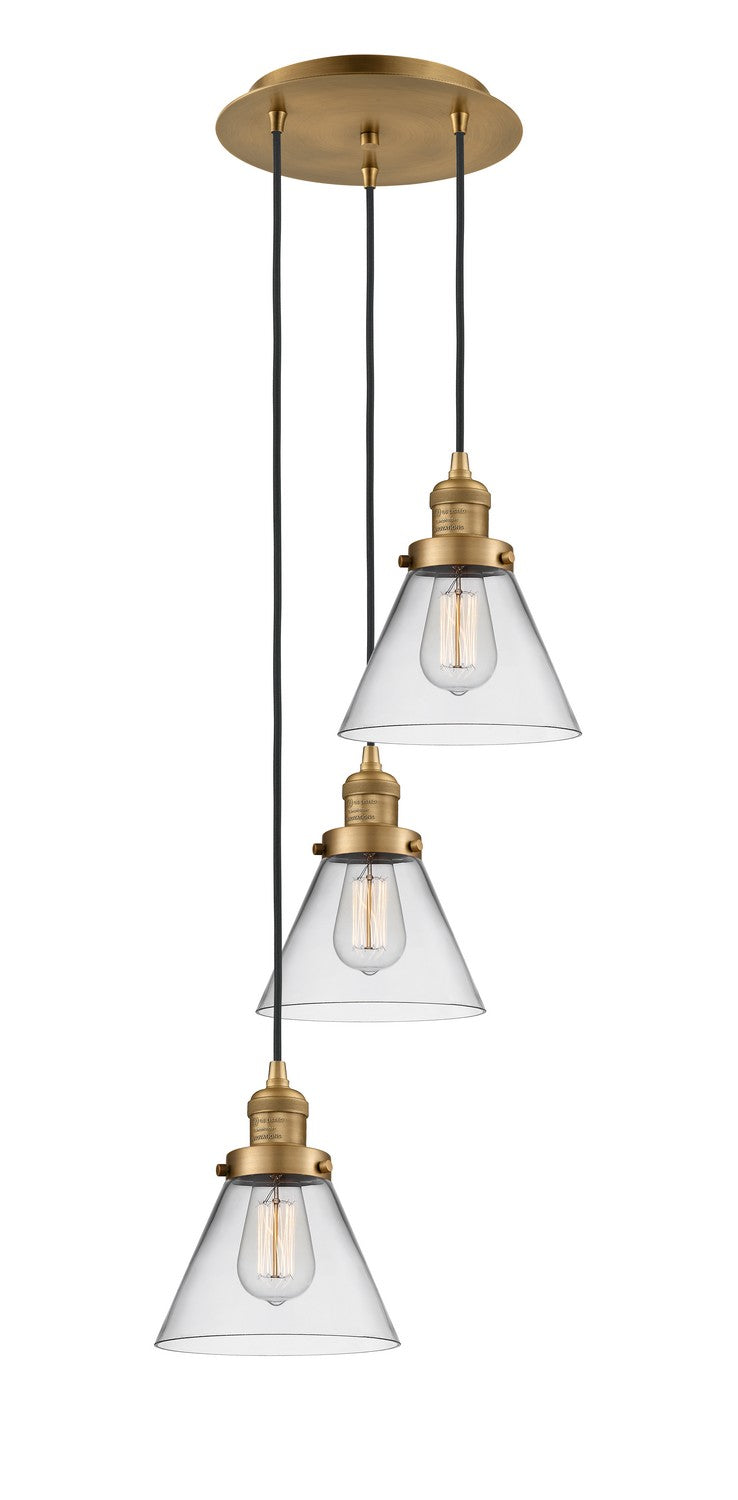 Innovations - 113F-3P-BB-G42 - Three Light Pendant - Franklin Restoration - Brushed Brass