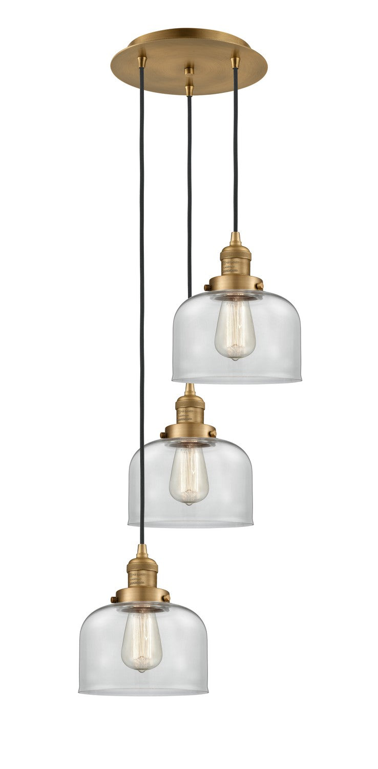 Innovations - 113F-3P-BB-G72 - Three Light Pendant - Franklin Restoration - Brushed Brass