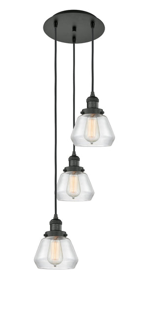 Innovations - 113F-3P-BK-G172 - Three Light Pendant - Franklin Restoration - Matte Black