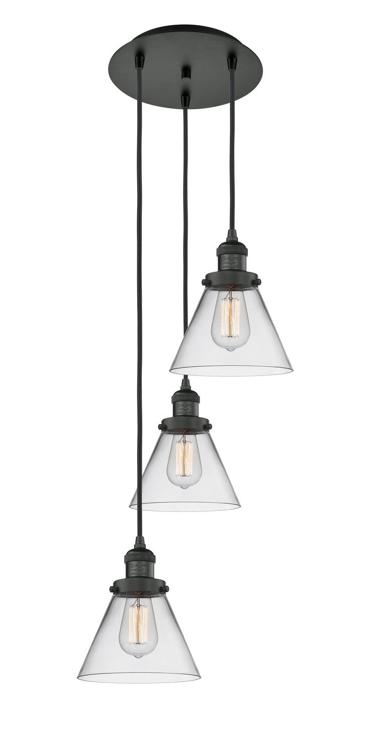 Innovations - 113F-3P-BK-G42 - Three Light Pendant - Franklin Restoration - Matte Black